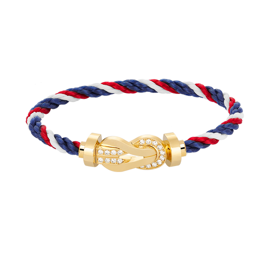 [Stars Jewelry]CHANCE LARGE 8 FIGURE BUCKLE HALF DIAMOND BRACELET GOLD