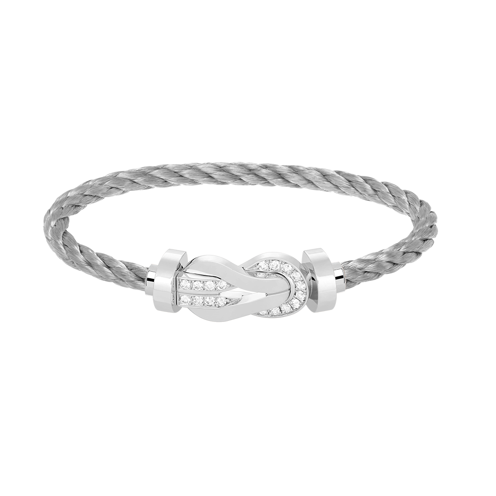 [Stars Jewelry]CHANCE LARGE 8 FIGURE BUCKLE HALF DIAMOND BRACELET SILVER