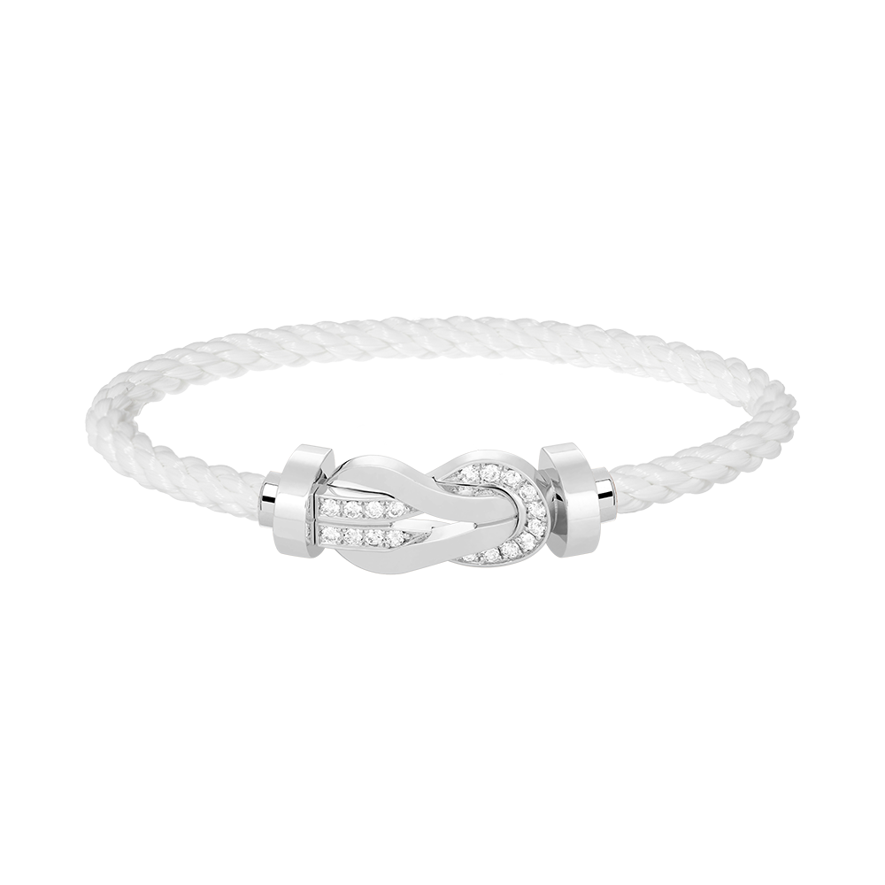 [Stars Jewelry]CHANCE LARGE 8 FIGURE BUCKLE HALF DIAMOND BRACELET SILVER