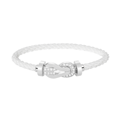 [Stars Jewelry]CHANCE LARGE 8 FIGURE BUCKLE HALF DIAMOND BRACELET SILVER