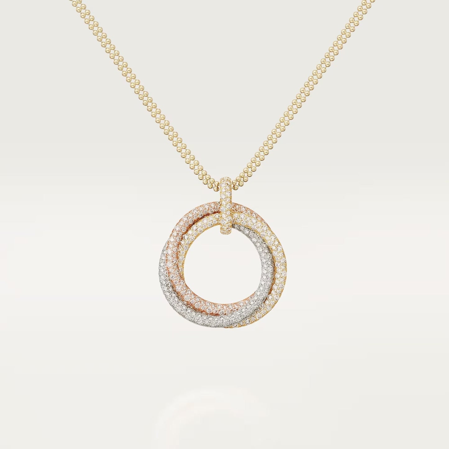 [Stars Jewelry]TRINITY LARGE FULL DIAMOND  NECKLACE