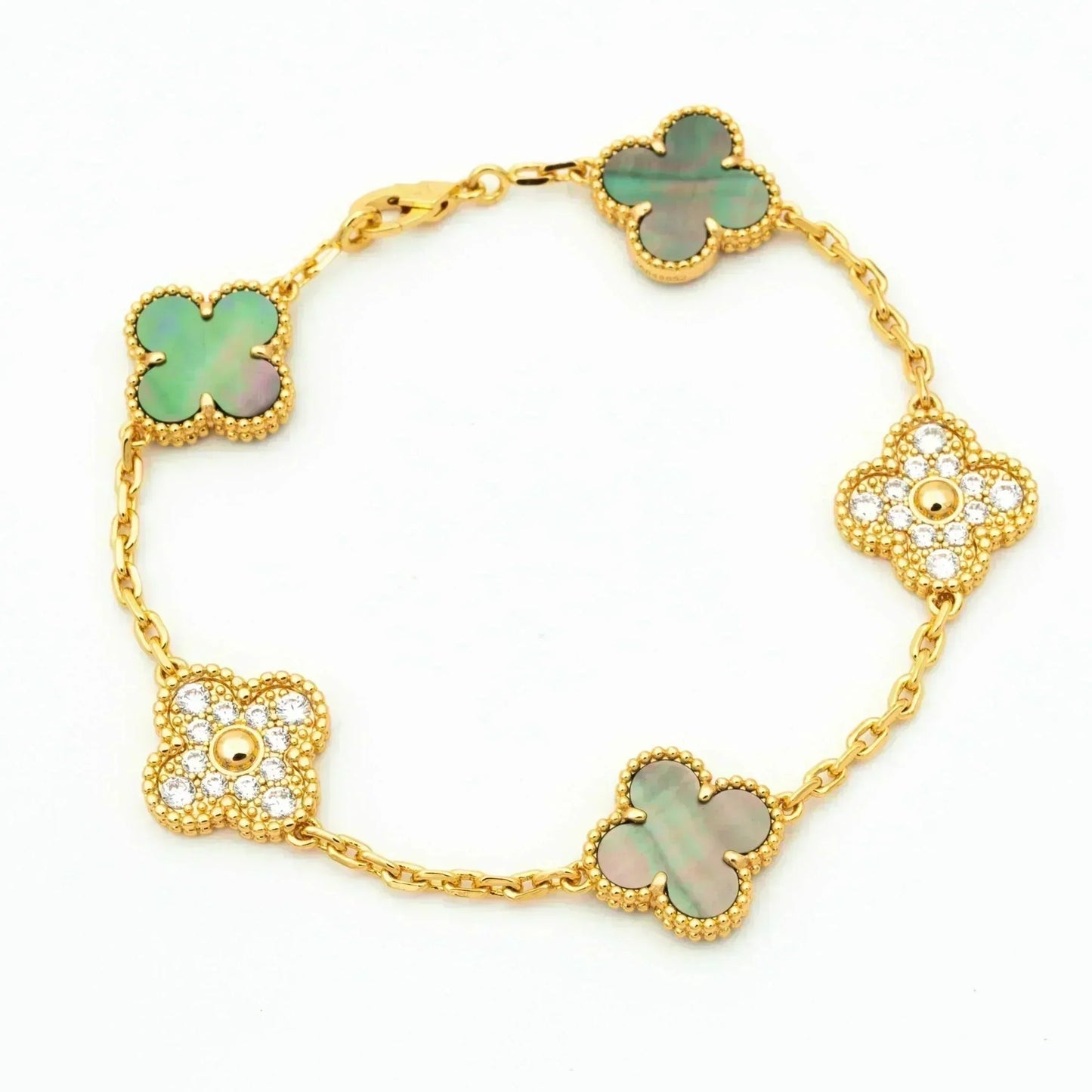 [Stars Jewelry] CLOVER 5 MOTIF GRAY MOP BRACELET COLLECTION