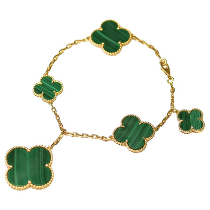 [Stars Jewelry]MAGIC CLOVER MALACHITE GOLD BRACELET 5 MOTIFS