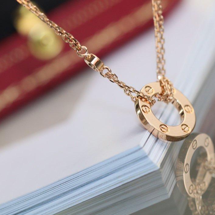[Stars Jewelry]LOVE NECKLACE ADJUSTABLE ROSE GOLD 2 DIAMOND