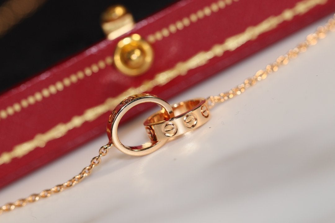 [Stars Jewelry]LOVE NECKLACE PINK GOLD AND SILVER