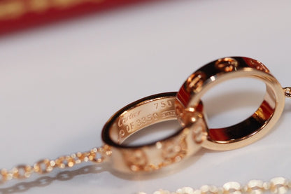 [Stars Jewelry]LOVE NECKLACE PINK GOLD AND SILVER