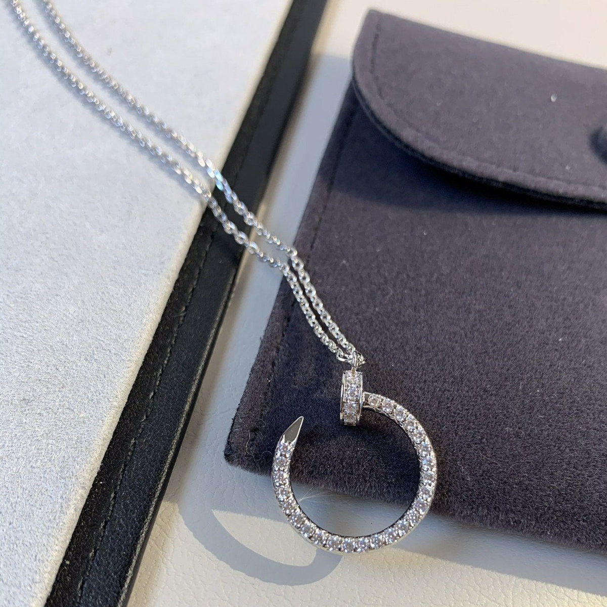 [Stars Jewelry]JUSTE NECKLACE SILVER DIAMONDS