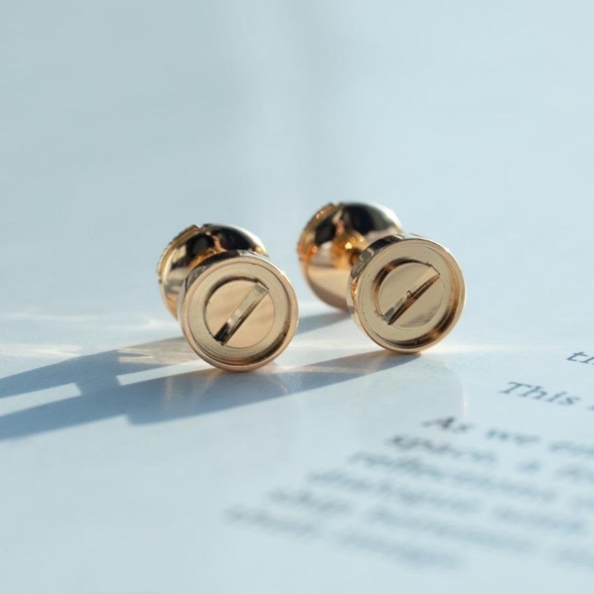 [Stars Jewelry]LOVE EARRINGS PINK GOLD 10MM
