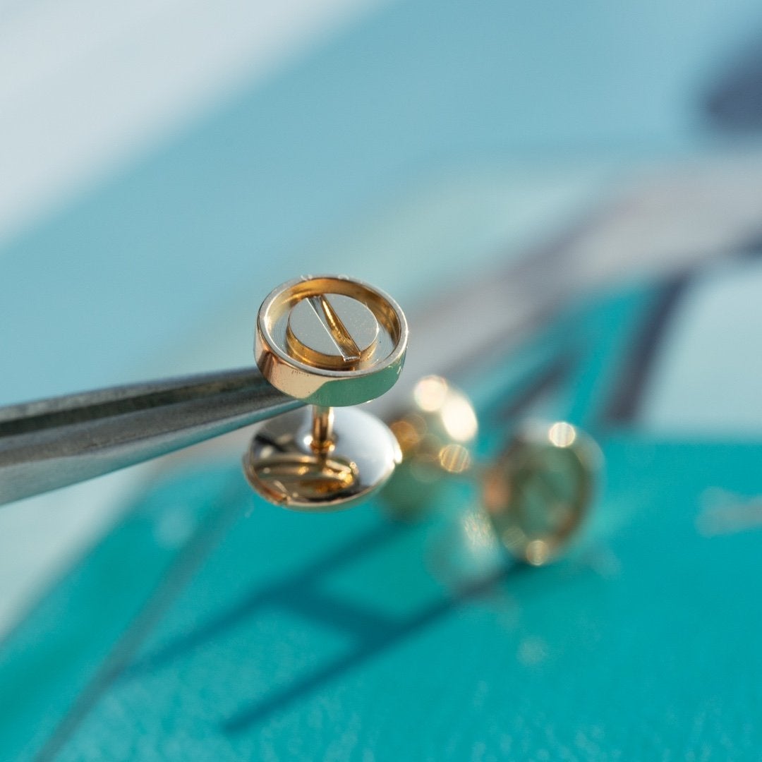 [Stars Jewelry]LOVE EARRINGS PINK GOLD 10MM