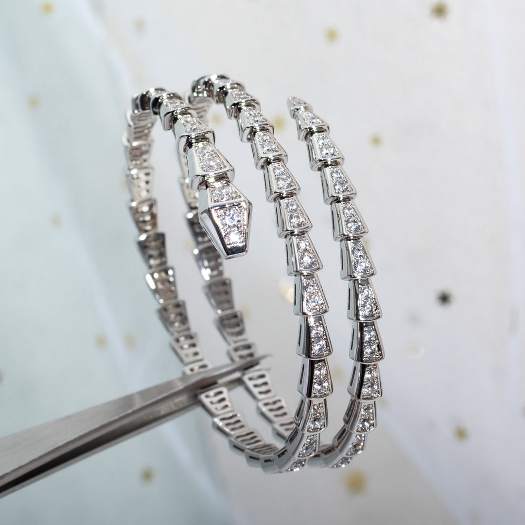 [Stars Jewelry]SERPENTI BRACELET SILVER DIAMOND DOUBLE ROW