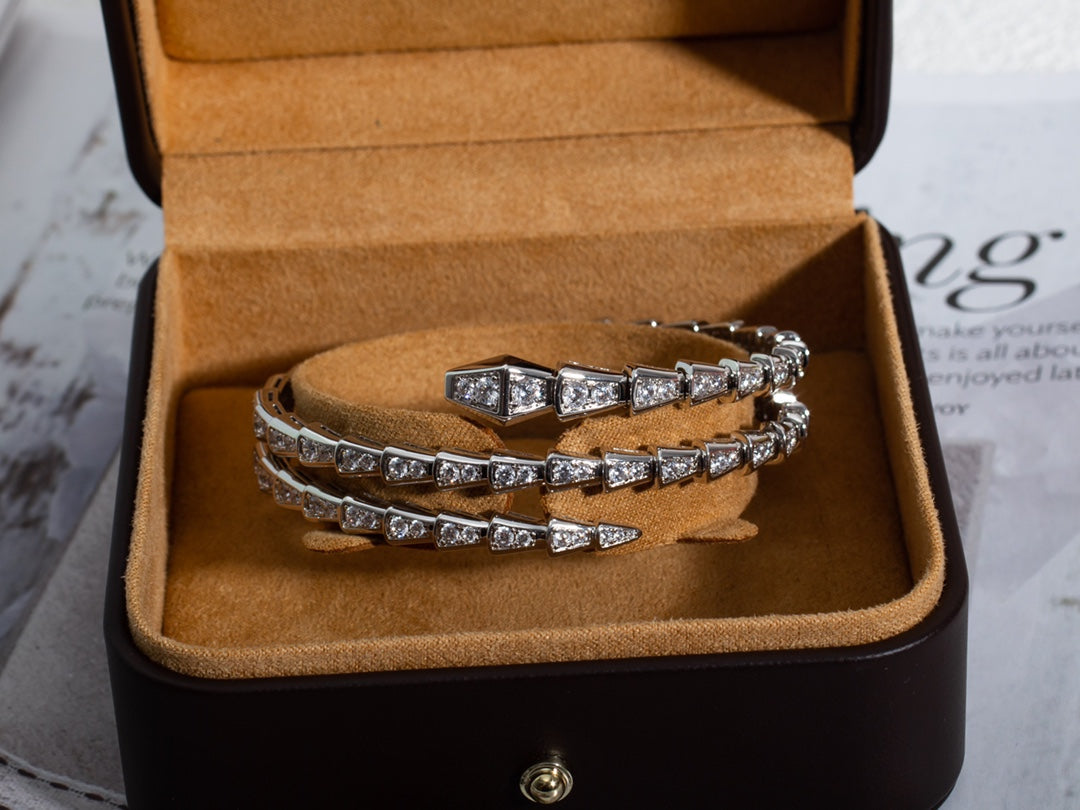 [Stars Jewelry]SERPENTI BRACELET SILVER DIAMOND DOUBLE ROW