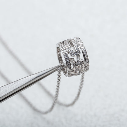 [Stars Jewelry]PARENTESI NECKLACE SILVER DIAMOND