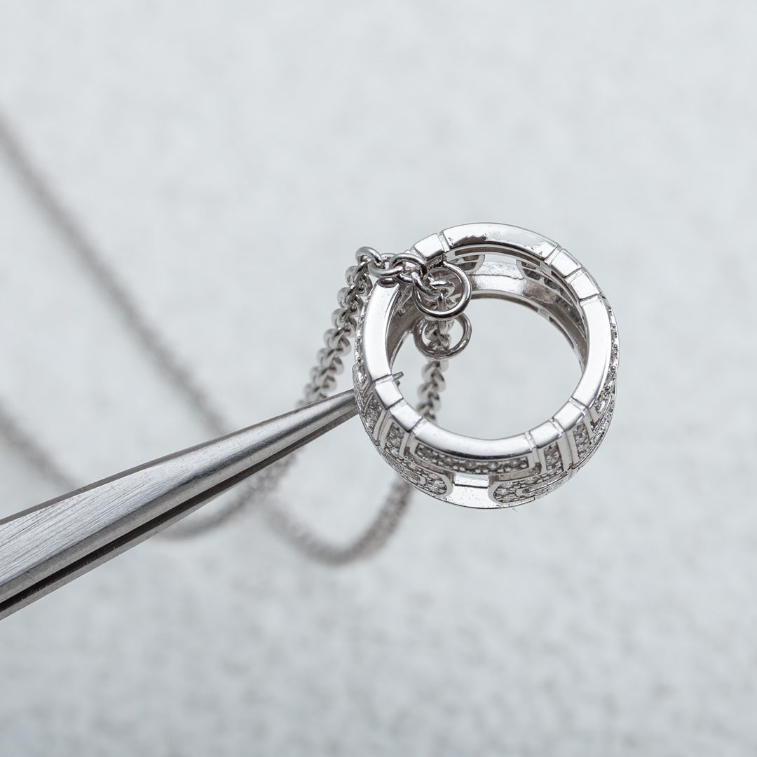 [Stars Jewelry]PARENTESI NECKLACE SILVER DIAMOND