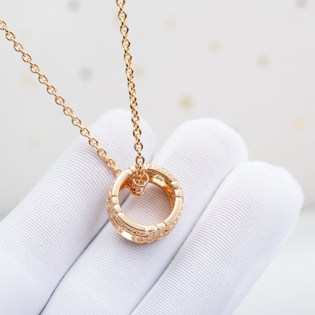 [Stars Jewelry]PARENTESI NECKLACE PINK GOLD DIAMOND