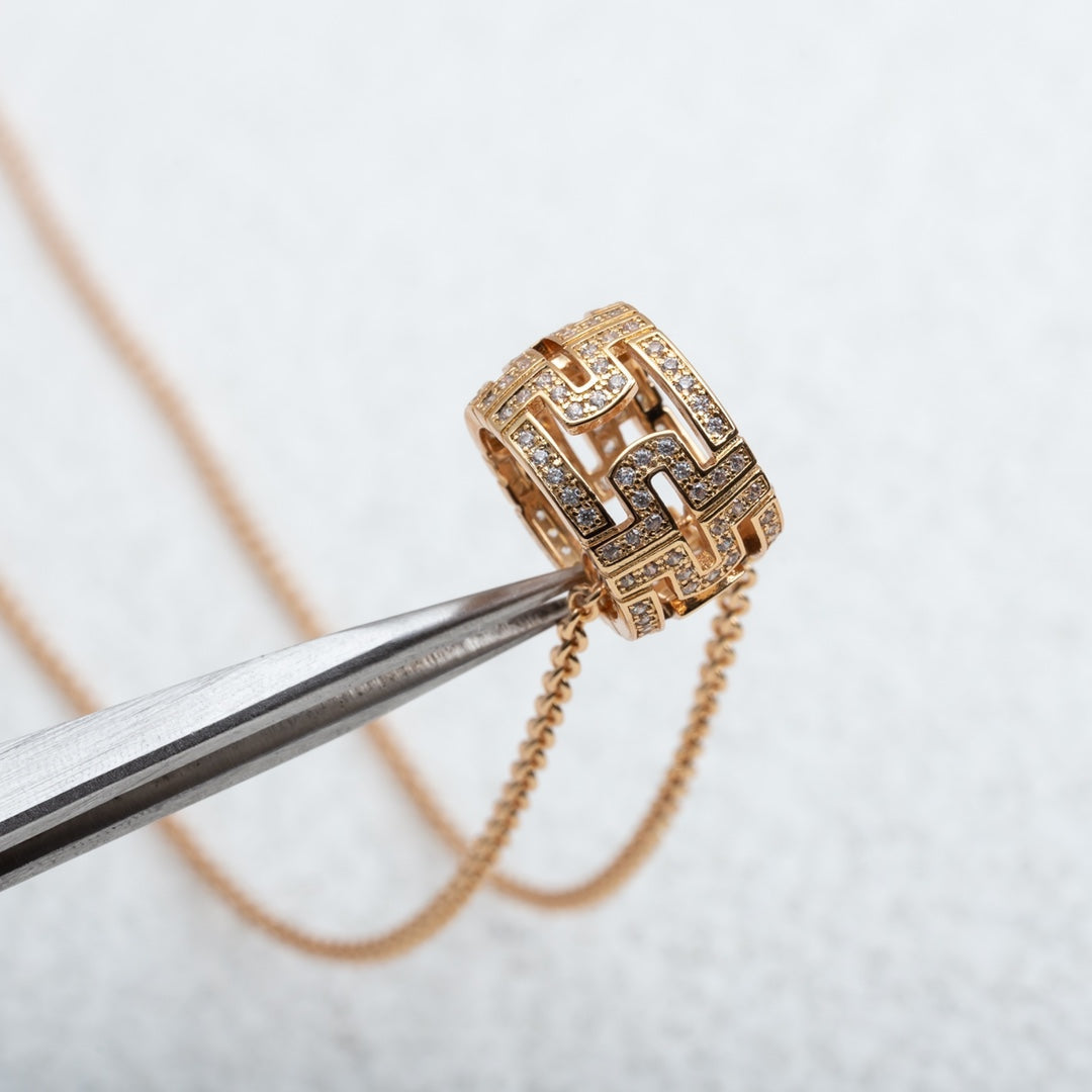 [Stars Jewelry]PARENTESI NECKLACE PINK GOLD DIAMOND