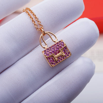 [Stars Jewelry]CONSTANCE PEDANT PURPLE DIAMOND NECKLACE