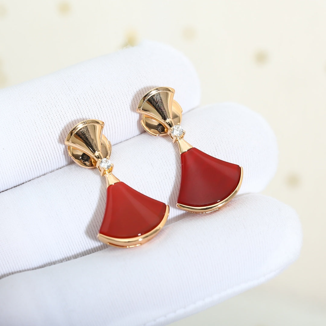 [Stars Jewelry]DREAM Carnelian PINK GOLD EARRINGS