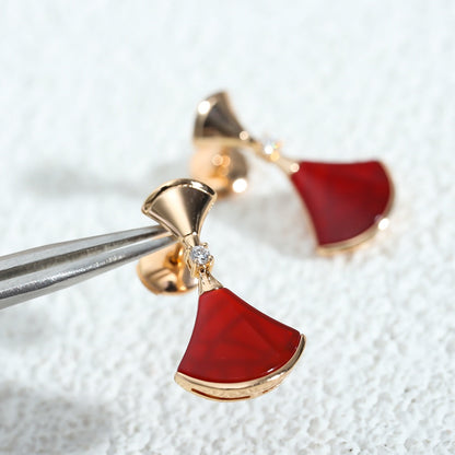 [Stars Jewelry]DREAM Carnelian PINK GOLD EARRINGS