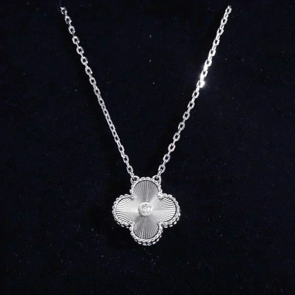 [Stars Jewelry]CLOVER  15MM DIAMOND LASER NECKLACE SILVER