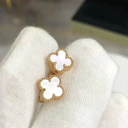 [Stars Jewelry]CLOVER MINI 9.5MM WHITE MOP EARRINGS