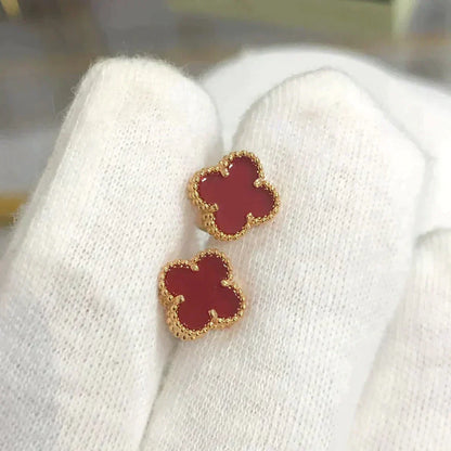 [Stars Jewelry]CLOVER MINI 9.5MM CARNELIAN EARRINGS