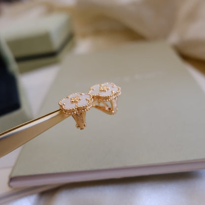 [Stars Jewelry]LUCKY PINK GOLD WHITE MOP EARRINGS