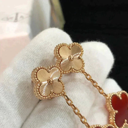 [Stars Jewelry]CLOVER 2 MOTIF  LASER CARNELIAN EARRINGS