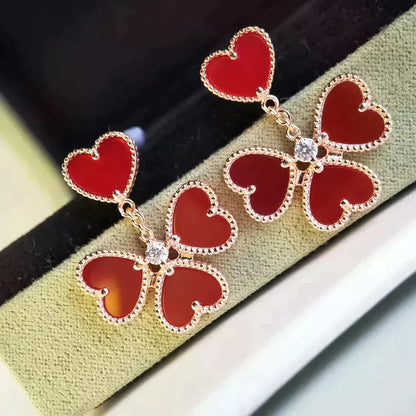[Stars Jewelry]SWEET CLOVER CARNELIAN EARRINGS