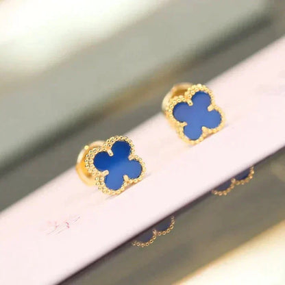 [Stars Jewelry]CLOVER MINI 9.5MM TURQUOISE EARRINGS