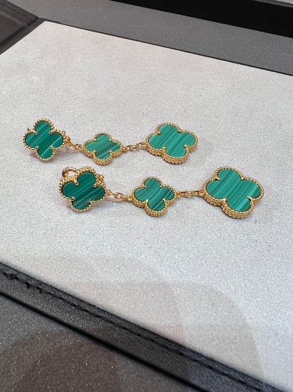 [Stars Jewelry]CLOVER MALACHITE 3 MOTIFS GOLD