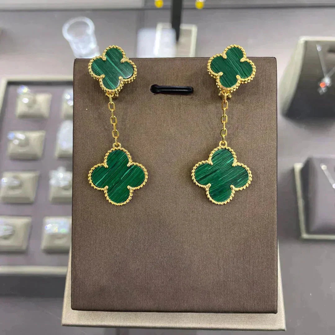 [Stars Jewelry]CLOVER 2 MOTIFS  EARRINGS (MULTIPLE CHOICESC