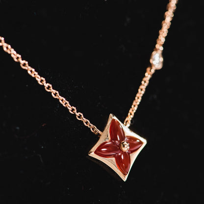 [Stars Jewelry]STAR NECKLACE PINK GOLD 1 DIAMOND