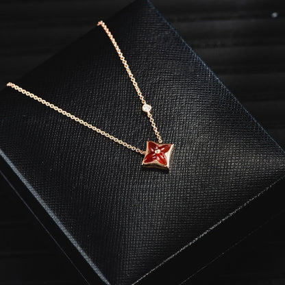 [Stars Jewelry]STAR NECKLACE PINK GOLD 1 DIAMOND