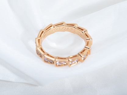 [Stars Jewelry]SERPENTI RING PINK GOLD DIAMOND PAVED 3MM