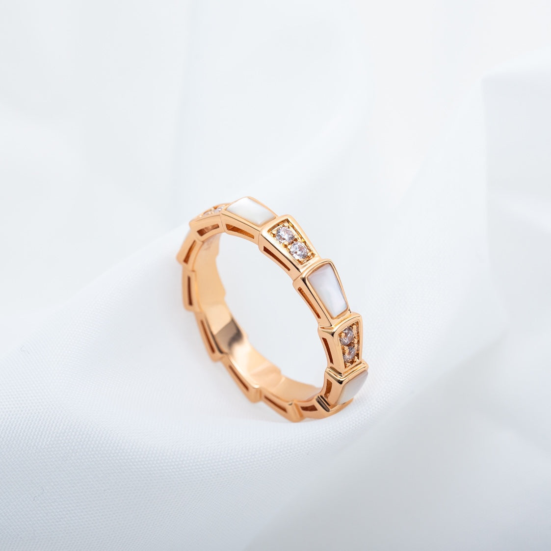[Stars Jewelry]SERPENTI RING PINK GOLD DIAMOND MOP 3MM