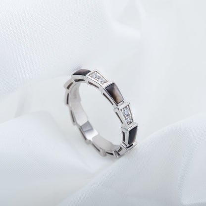 [Stars Jewelry]SERPENTI RING SILVER  DIAMOND BLACK MOP 3MM