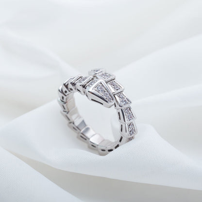 [Stars Jewelry]SERPENTI RING SILVER DIAMOND PAVED 4MM