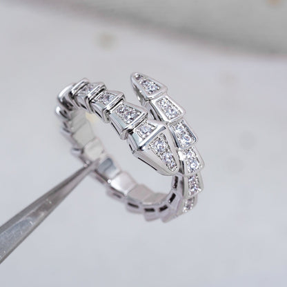 [Stars Jewelry]SERPENTI RING SILVER DIAMOND PAVED 4MM