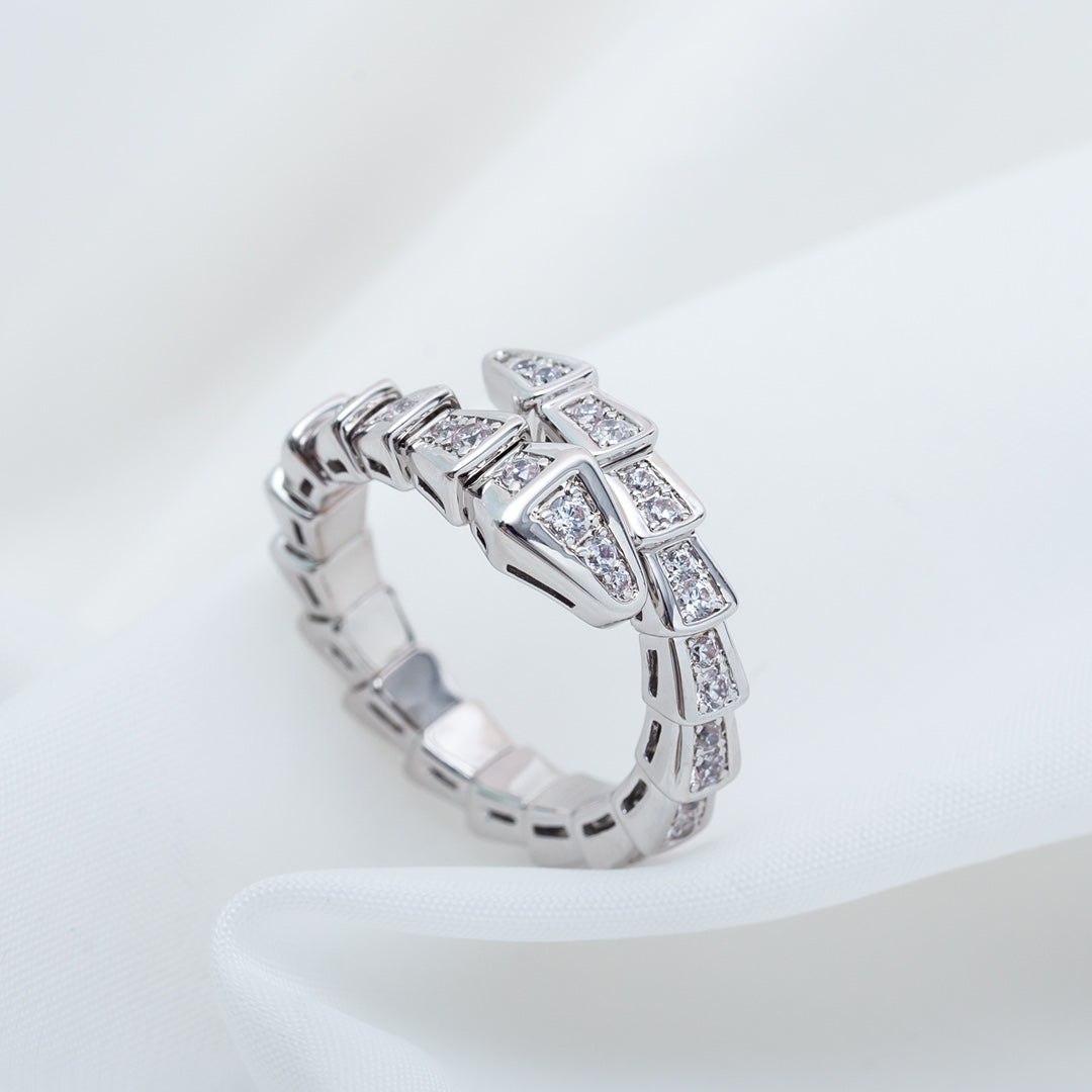 [Stars Jewelry]SERPENTI RING SILVER DIAMOND PAVED 4MM