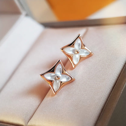[Stars Jewelry]STAR MOP PINK GOLD EARRINGS
