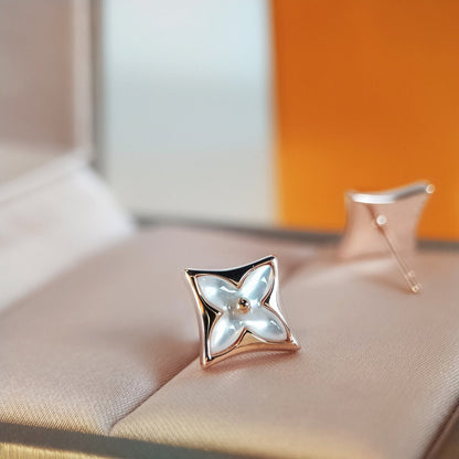 [Stars Jewelry]STAR MOP PINK GOLD EARRINGS