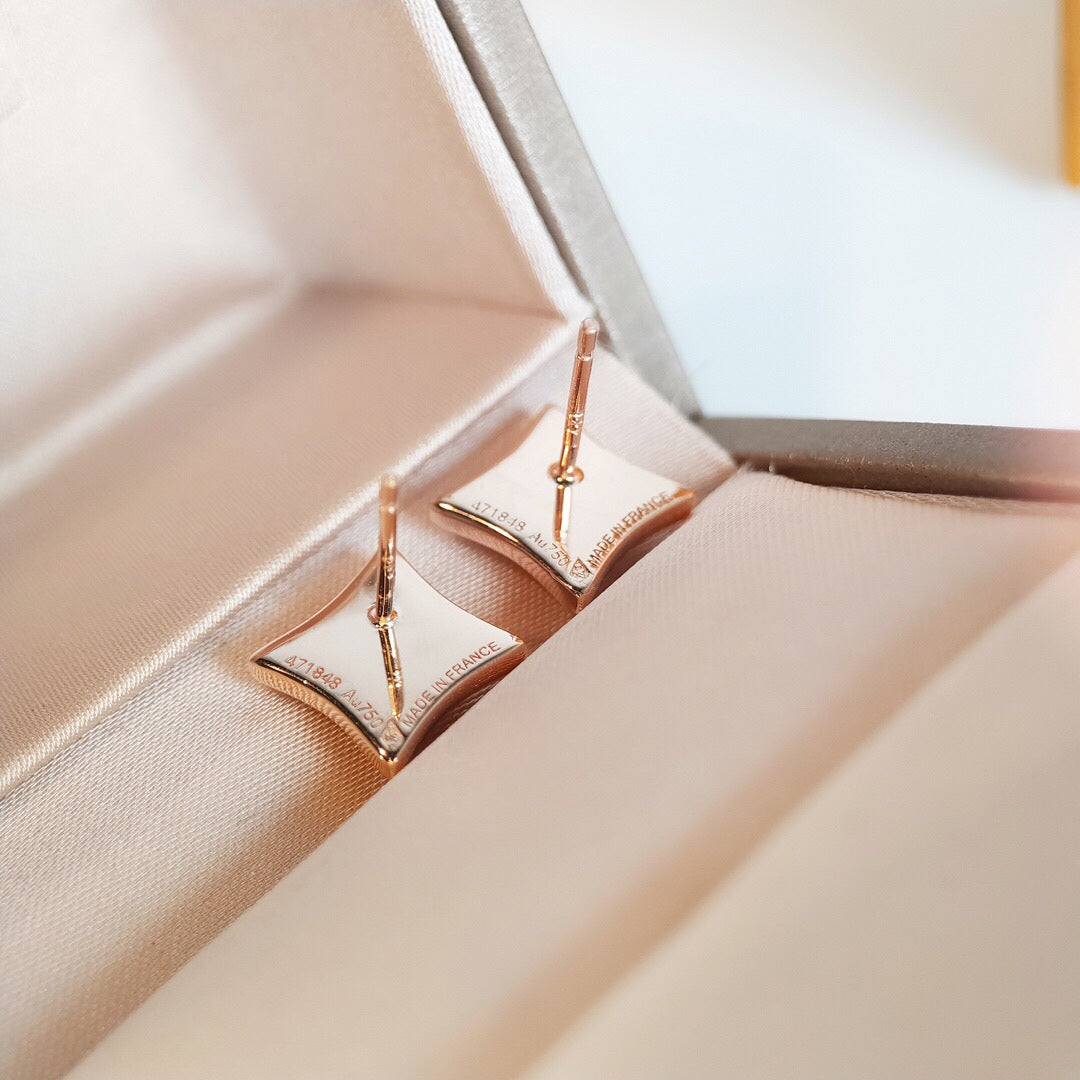 [Stars Jewelry]STAR MOP PINK GOLD EARRINGS