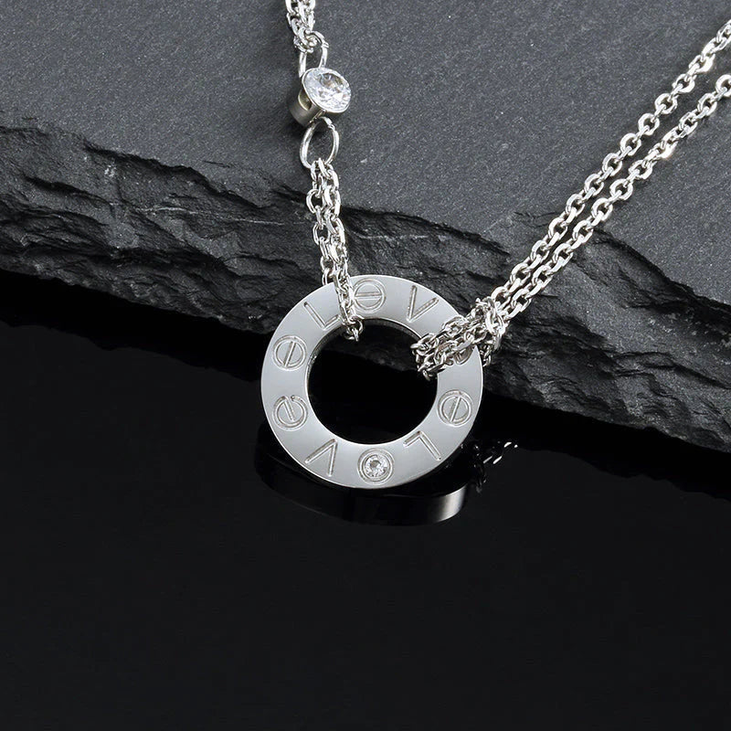 [Stars Jewelry]LOVE NECKLACE 16MM 2 DIAMONDS