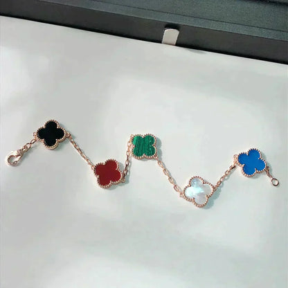 [Stars Jewelry]CLOVER 5 MOTIFS MULTICOLOR BRACELET