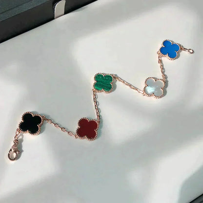 [Stars Jewelry]CLOVER 5 MOTIFS MULTICOLOR BRACELET