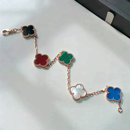 [Stars Jewelry]CLOVER 5 MOTIFS MULTICOLOR BRACELET
