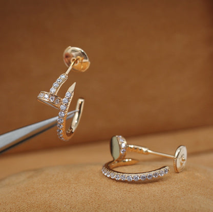 [Stars Jewelry]JUSTE EARRINGS 12.75MM PINK GOLD DIAMOND