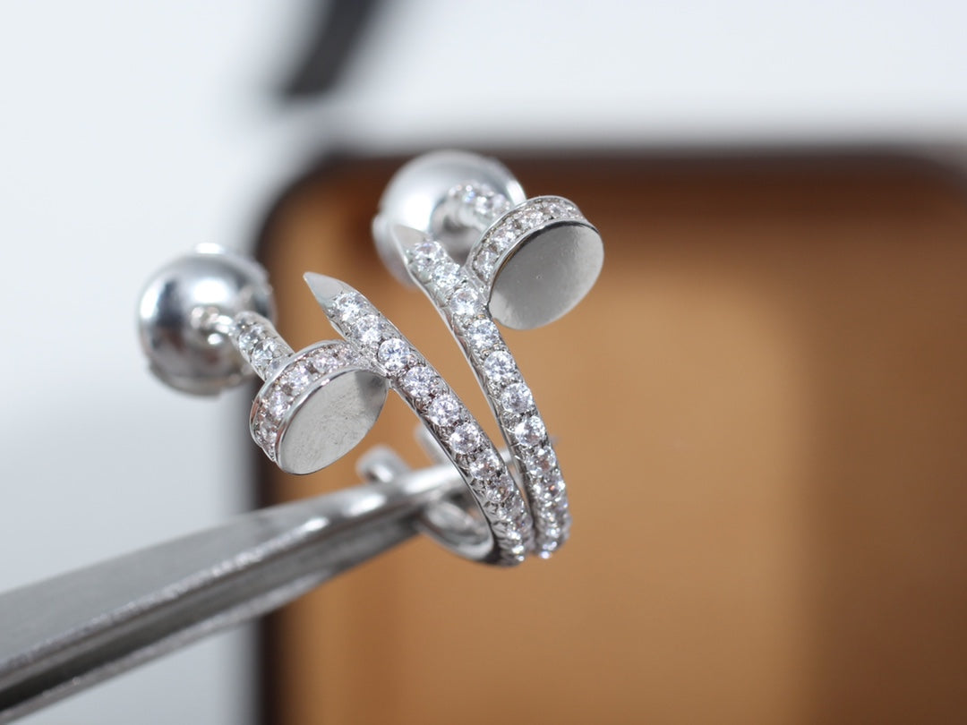 [Stars Jewelry]JUSTE EARRINGS 12.75MM SILVER DIAMOND