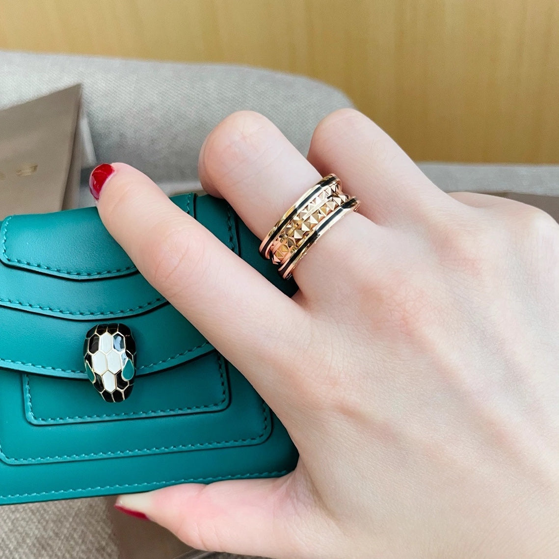 [Stars Jewelry]ZERO 1 PINK GOLD BLACK CERAMIC RING