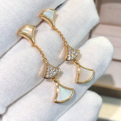 [Stars Jewelry]DREAM EARRINGS 3 MOTIFS DIAMOND MOP PINK GOLD